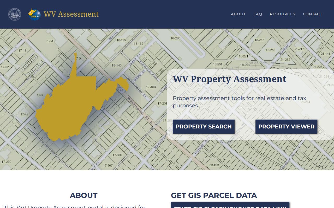 West Virginia Property Assessment search page with McDowell County selection