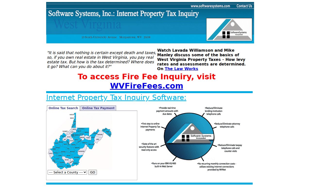 Online Tax Search and Online Tax Payment choices for county tax records