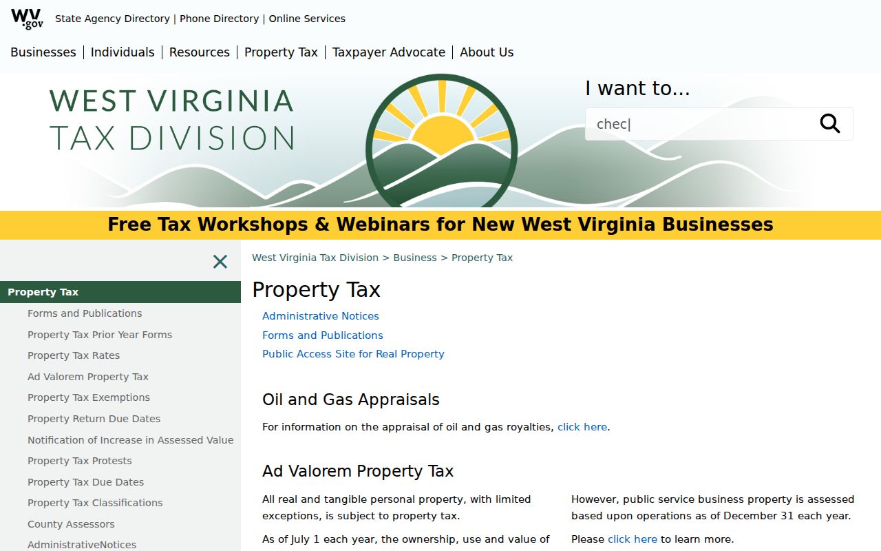 West Virginia Property Tax Division appeal and review board timing information